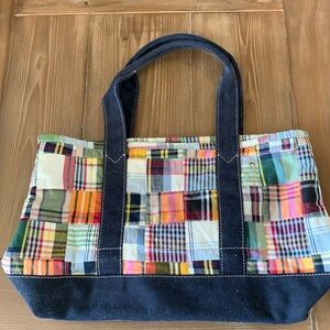J. Crew Madras Plaid Tote Bag